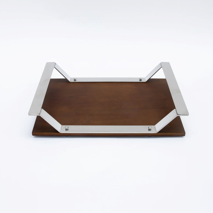 DAZHANG-RECT.TRAY WOOD&STAINLESS STEEL  40X30CM (202107513)