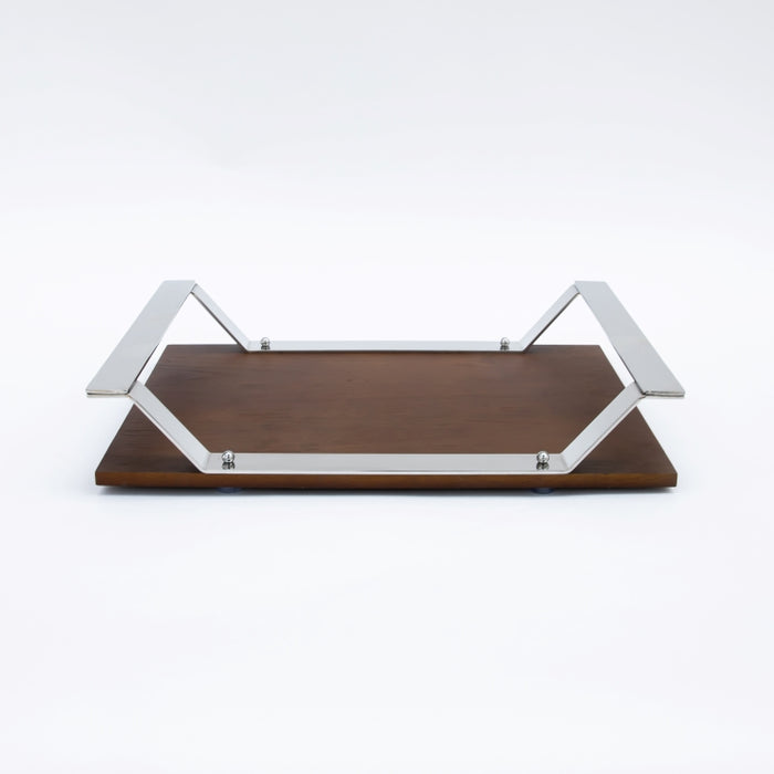DAZHANG-RECT.TRAY WOOD&STAINLESS STEEL  40X30CM (202107513)