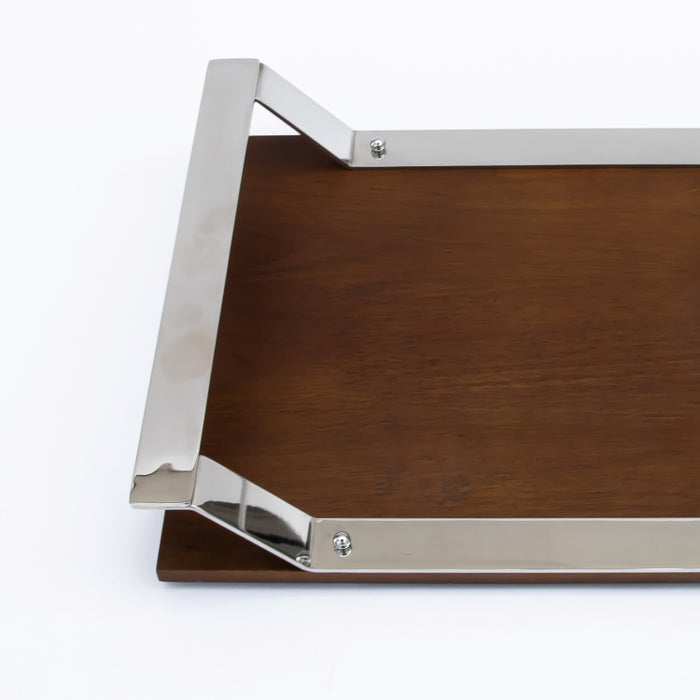 DAZHANG-RECT.TRAY WOOD&STAINLESS STEEL  40X30CM (202107513)