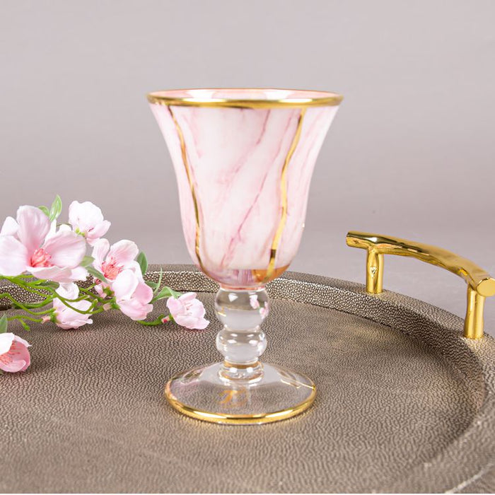 M02 GOBLET 6PCS TZIANO WHITE/PINK/GOLD (202016202)