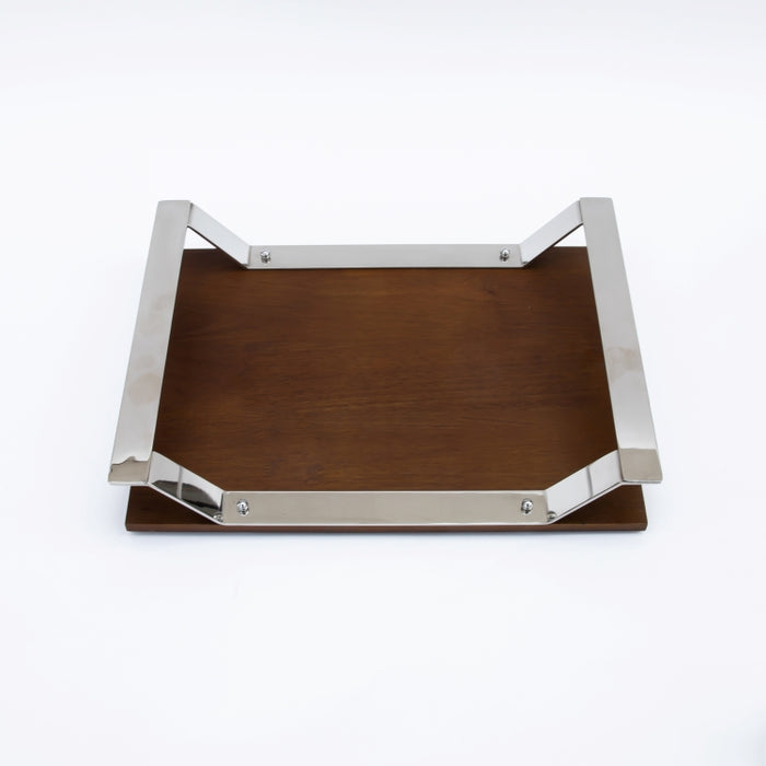 DAZHANG-RECT.TRAY WOOD&STAINLESS STEEL  40X30CM (202107513)