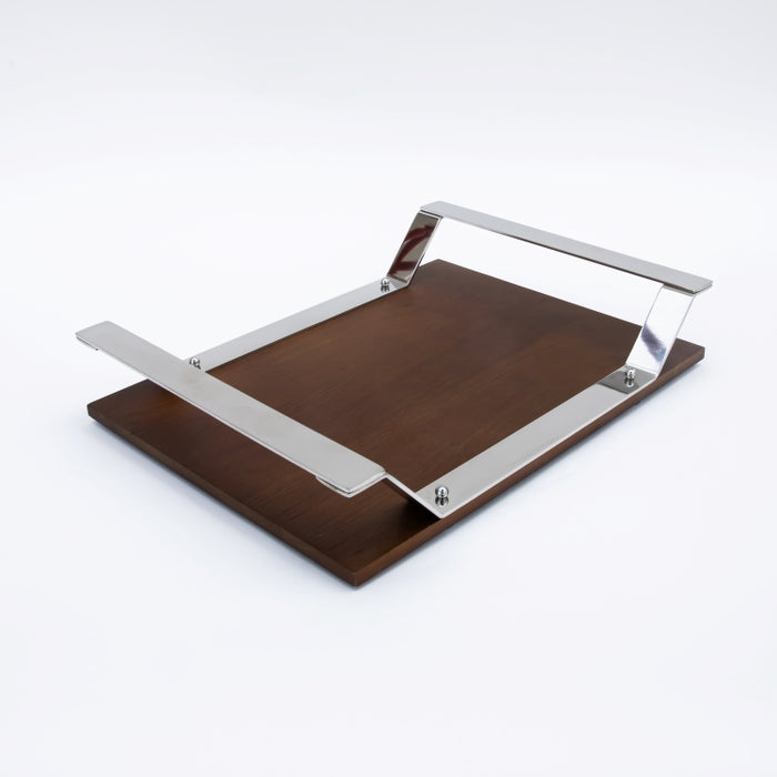 DAZHANG-RECT.TRAY WOOD&STAINLESS STEEL  40X30CM (202107513)