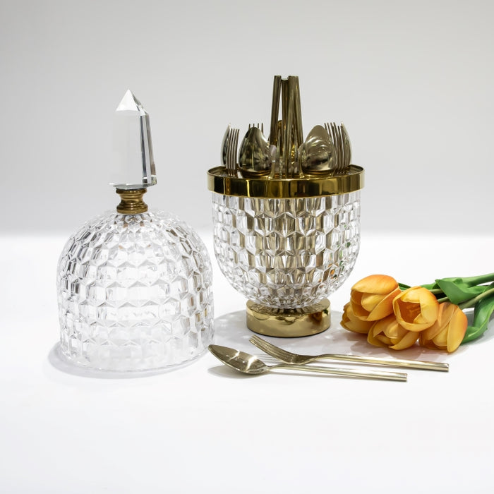 DAZHANG-CUTLERY HOLDER GOLD D18CM (202245120)