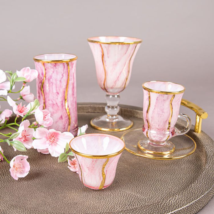 M02 GOBLET 6PCS TZIANO WHITE/PINK/GOLD (202016202)