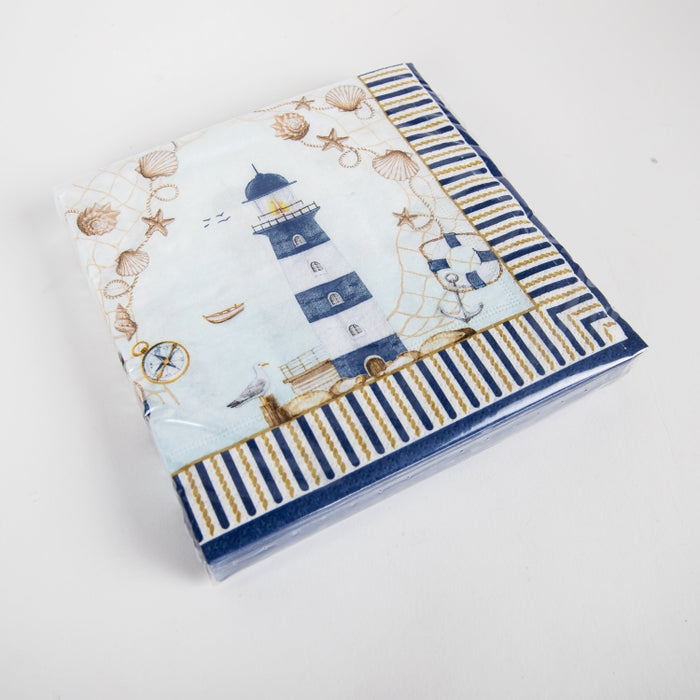 BLUE LTHOUSE PAPER NAPKIN PK/20 33CM (202073465