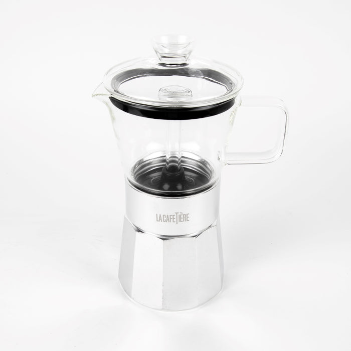 LC VERONA GLASS ESPRESSO MAKER 290ML 6CUP BLACK (202031012)