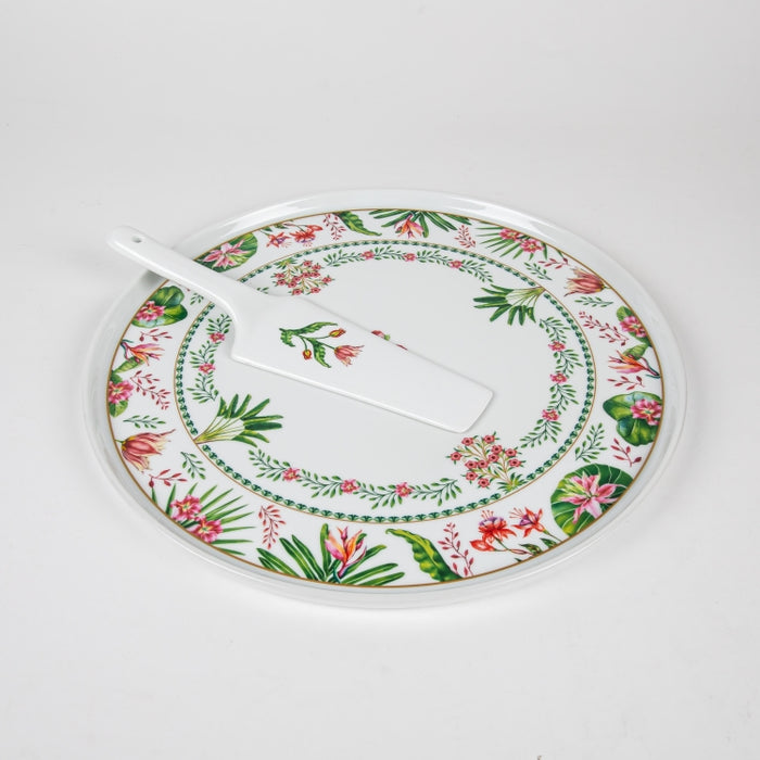 BOTANIC CHIC PORCELAIN CAKE SERVING SET (202073287)