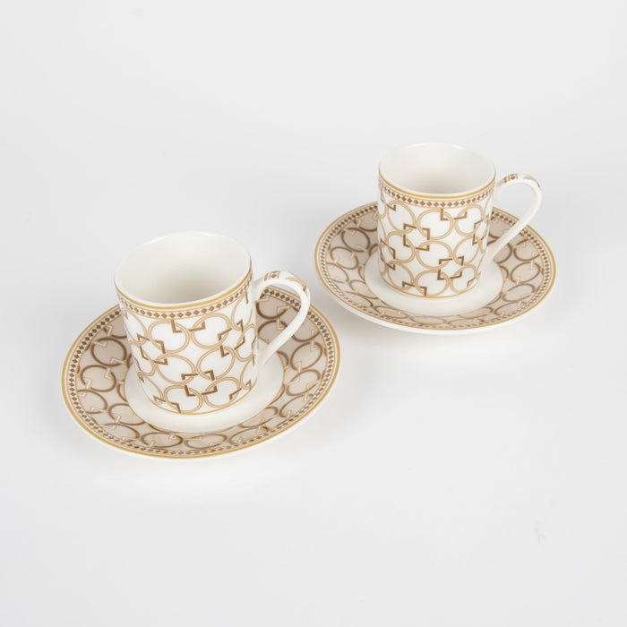 DECO SET/2PCS COFFEE CUP&SAUCER 80ML (202073414)