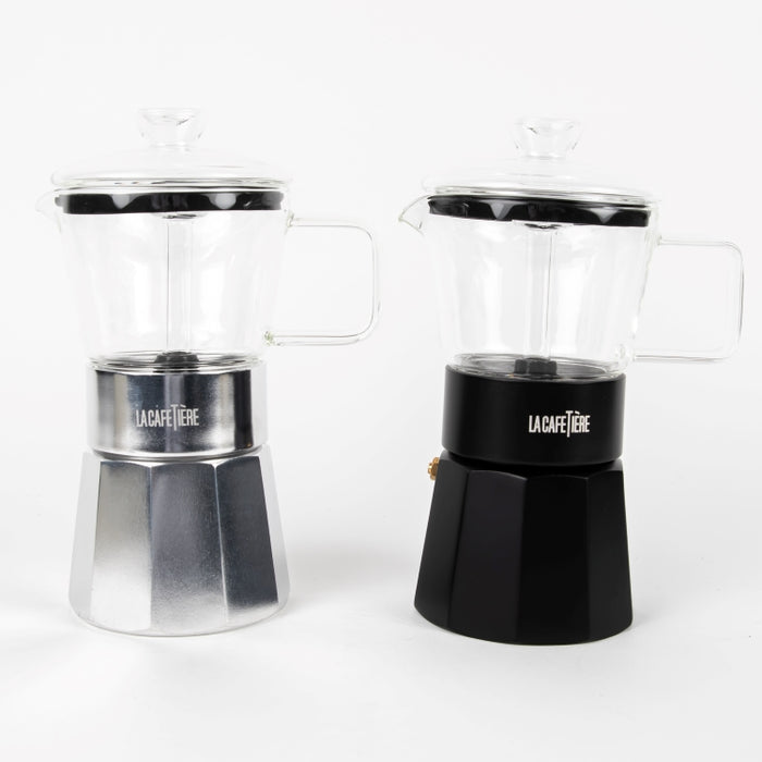 LC VERONA GLASS ESPRESSO MAKER 290ML 6CUP BLACK (202031012)