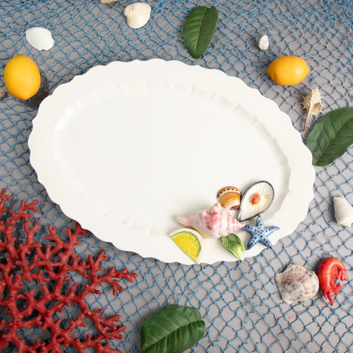 SEAFRUIT OVAL DISH WAVE 45CMX23CM (202029190)