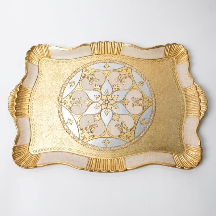 FALCONIERI WOODEN RECT.TRAY MED GOLD/I (202107440)