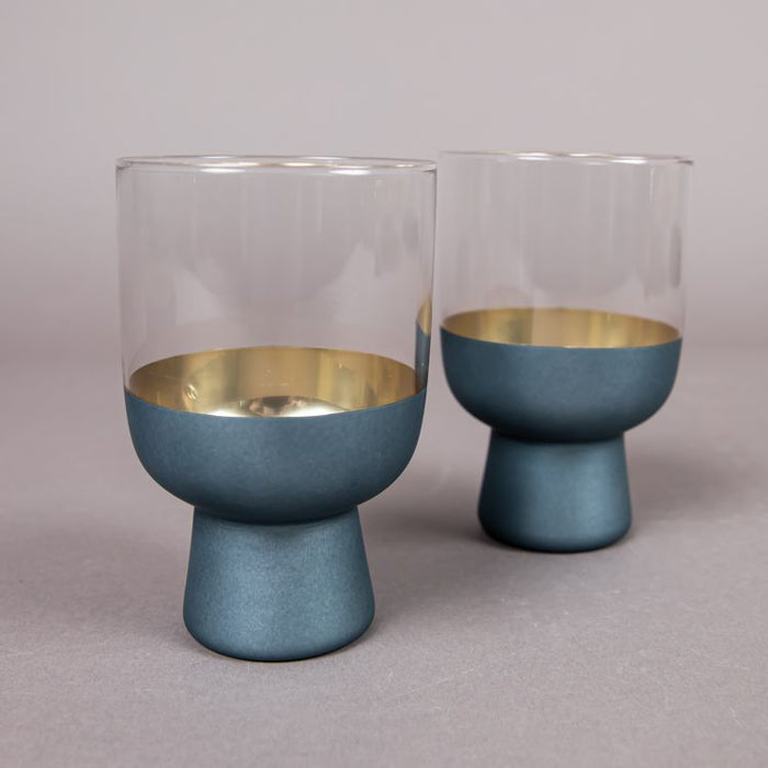 ARIA GLASS 2PCS HIGHBALL TUMBLER TEAL (202016021)