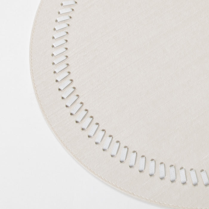 RND PLACEMAT W/BAND SILK IVORY (202055085)
