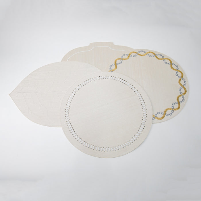 RND PLACEMAT W/EMB SILK IVORY (202055084)