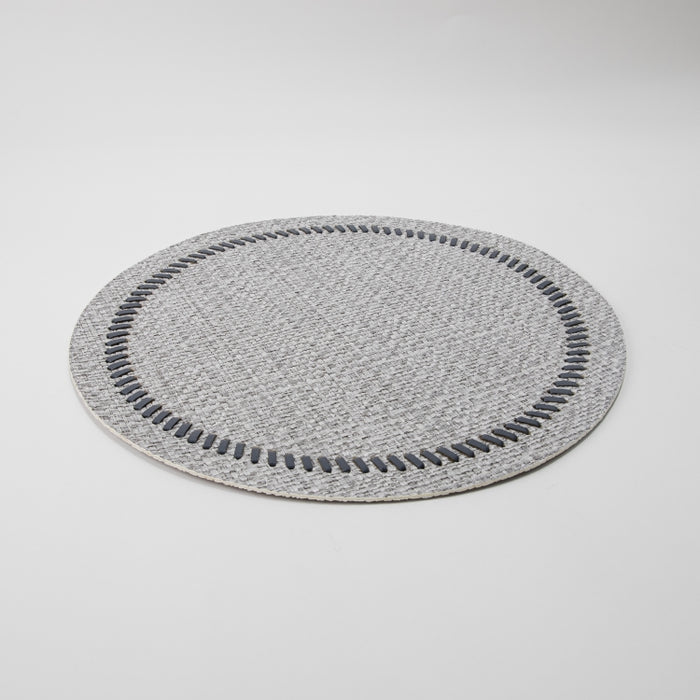 ROUND PLACEMAT W/BAND RAFYA GREY (202055070)