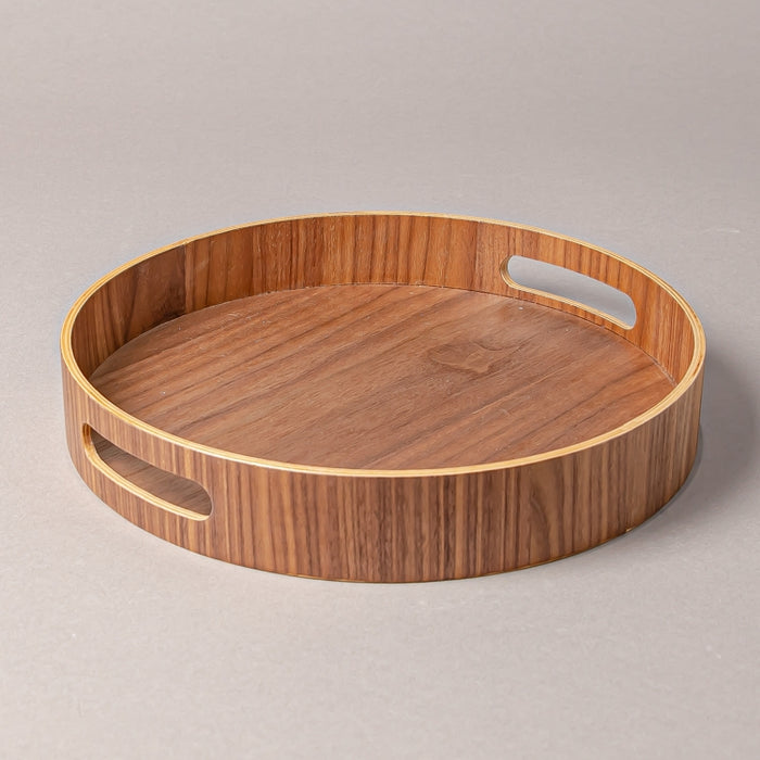 WOODEN TRAY ROUND 30.5CM WALNUT (202107435)