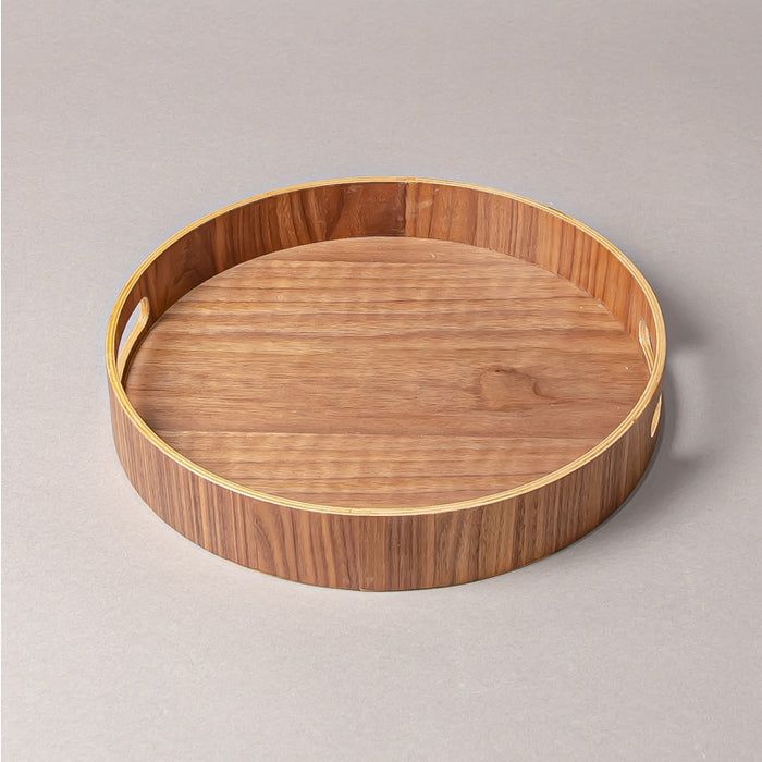 WOODEN TRAY ROUND 30.5CM WALNUT (202107435)