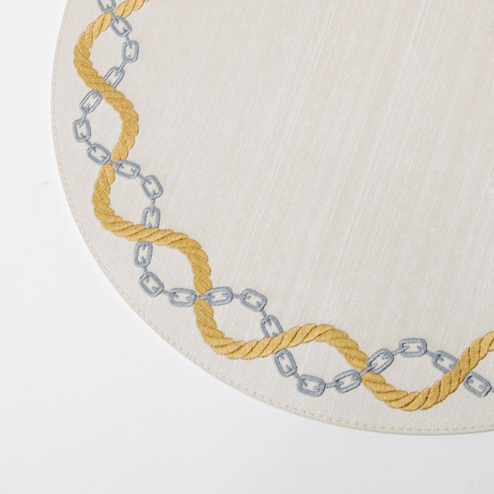 RND PLACEMAT W/EMB SILK IVORY (202055084)