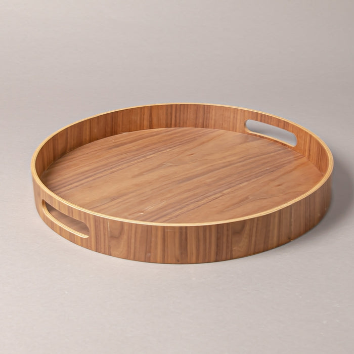 WOODEN TRAY ROUND 35.5CM WALNUT (202107436)