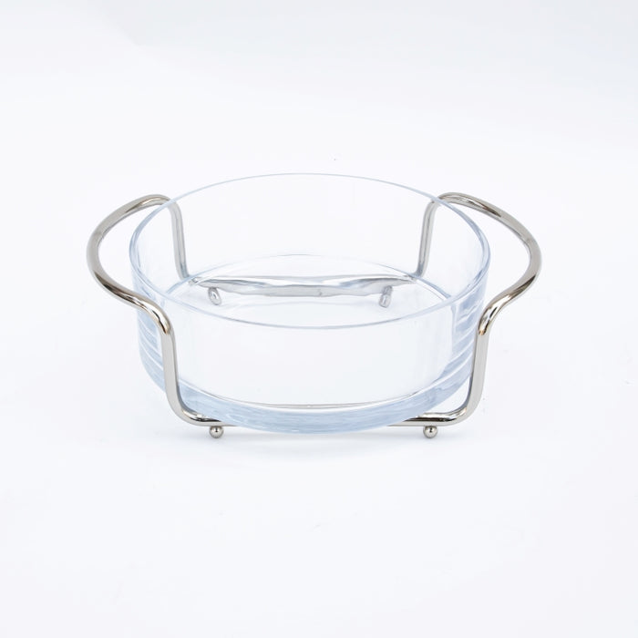 DAZHANG-GLASS SERVING BOWL SLVR (202029298)