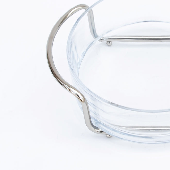 DAZHANG-GLASS SERVING BOWL SLVR (202029298)