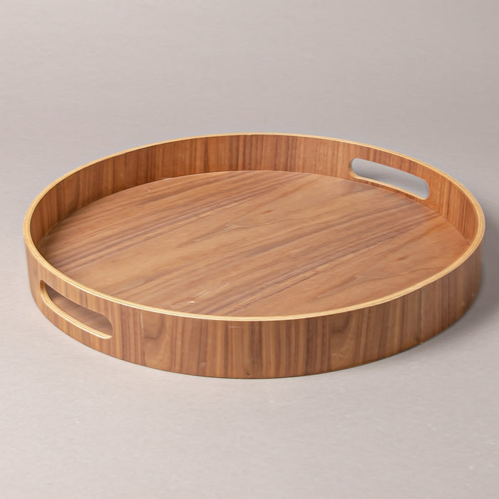 WOODEN TRAY ROUND 40.5CM WALNUT (202107437)