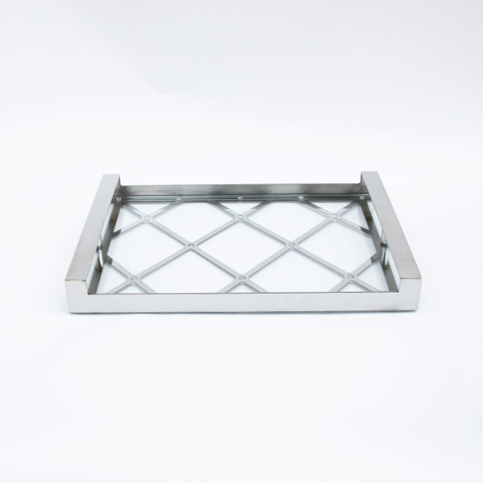 DAZHANG-GLASS TRAY NCKL PLT SLV 48X34CM (202107527)