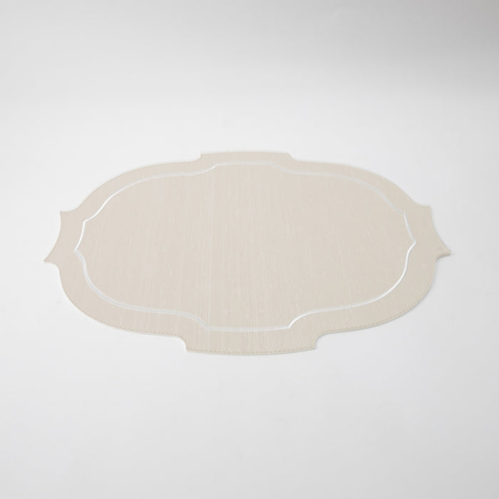 CROWN PLACEMAT W/LINE SLK IVORY (202055086)