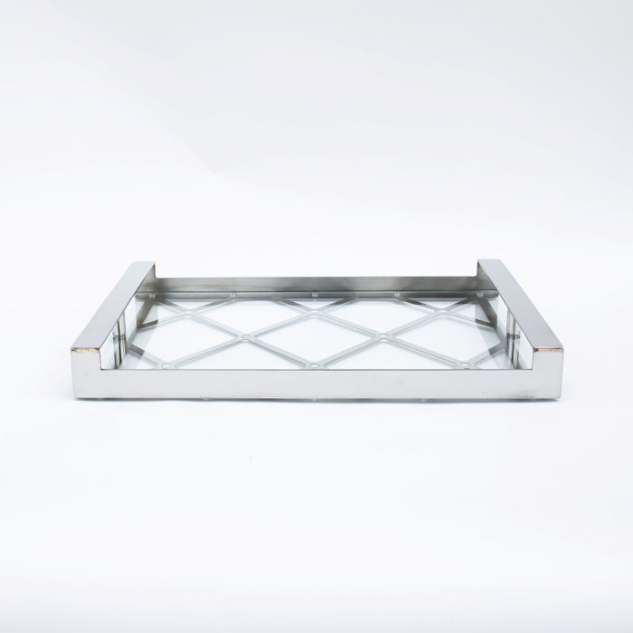 DAZHANG-GLASS TRAY NCKL PLT SLV 48X34CM (202107527)