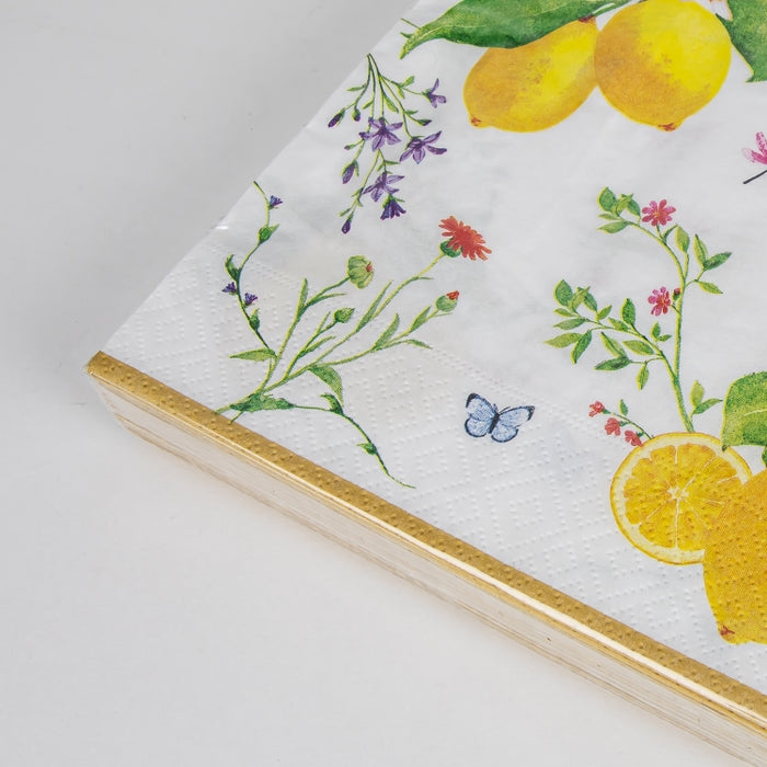 FLEURS CITRONS PAPER NAPKIN PACK/20 (202073348)