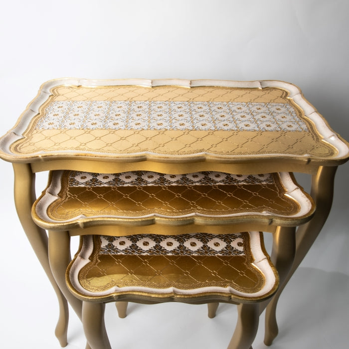 CALFUCCI WOODEN GOLD SET/3PCS TABLE IV/SLV (202107452)