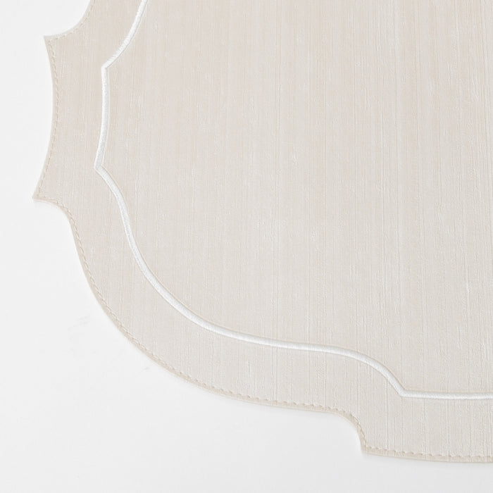 CROWN PLACEMAT W/LINE SLK IVORY (202055086)