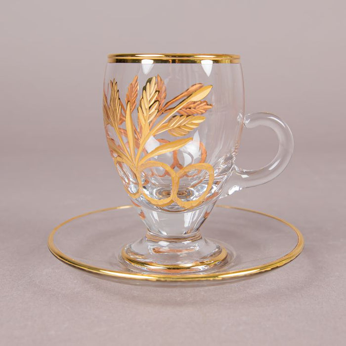 TF88 TEACUP/SAUCER 6PCS CLEAR/GLD (202016185)