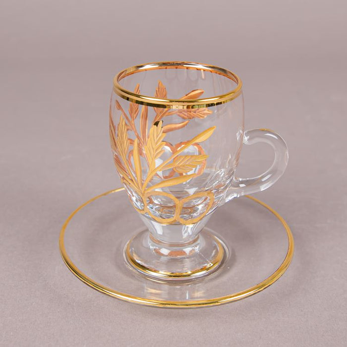 TF88 TEACUP/SAUCER 6PCS CLEAR/GLD (202016185)