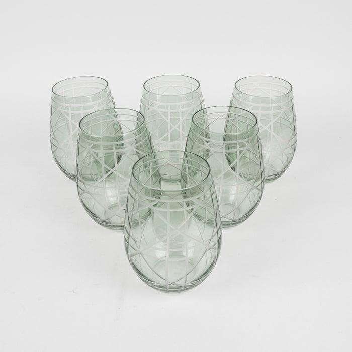 GLASS TUMBLER SET/6PCS GREEN (202016437)