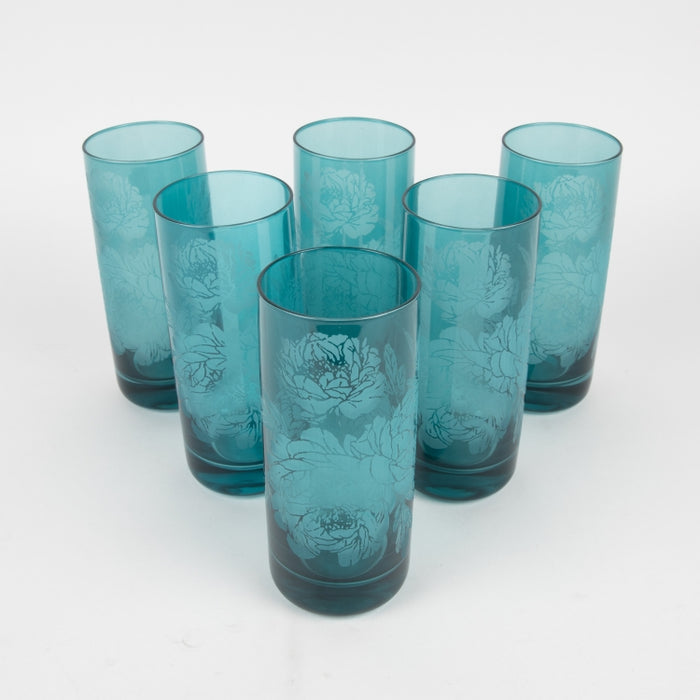 KEYLINK-SET/6PCS HIGH GLASS CUP BLUE (202016443)