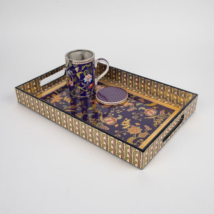 PAISELY BLUE TRAY 40X25.5CM (202073473)