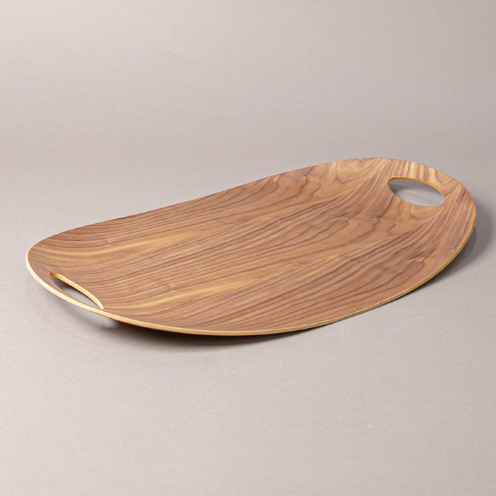 WOODEN TRAY OVAL 55CMX35CM WALNUT (202107428)