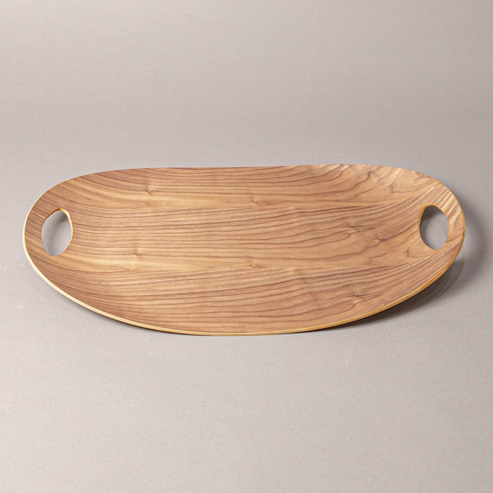 WOODEN TRAY OVAL 55CMX35CM WALNUT (202107428)