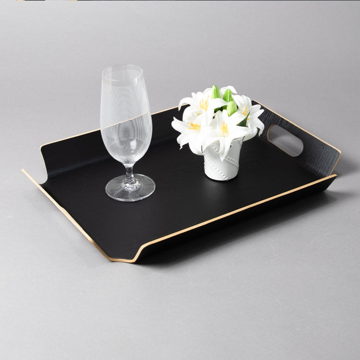 WOODEN FRAME TRAY 39.5CMX28.5CM BLACK (202107417)