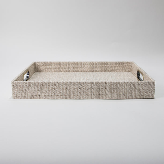 RECT.TRAY WITH HANDLE RAFYA BEIGE 45CMX33CM (202107473)