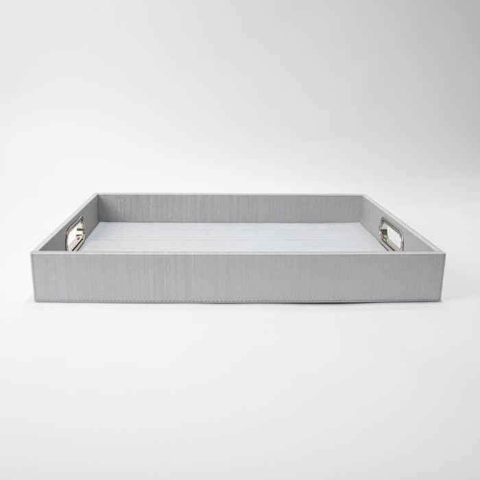 RECT.TRAY WITH HANDLE SILK SILVER 45CMX33CM (202107485)