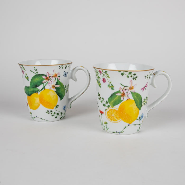 FLEURS CITRONS SET/2 PORCELAIN MUG 275ML (202073355)