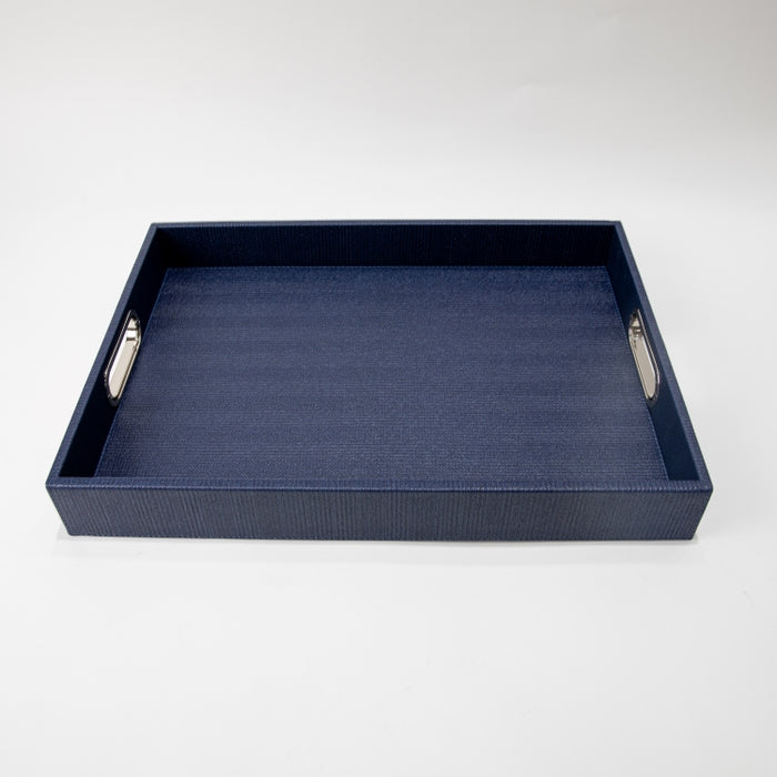 RECT.TRAY WITH HANDLE BRAID NAVY 45CMX33CM (202107461)