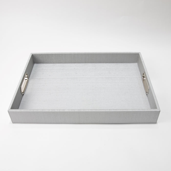 RECT.TRAY WITH HANDLE SILK SILVER 45CMX33CM (202107485)