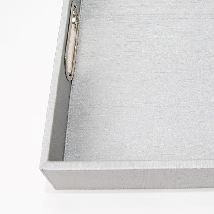 RECT.TRAY WITH HANDLE SILK SILVER 45CMX33CM (202107485)