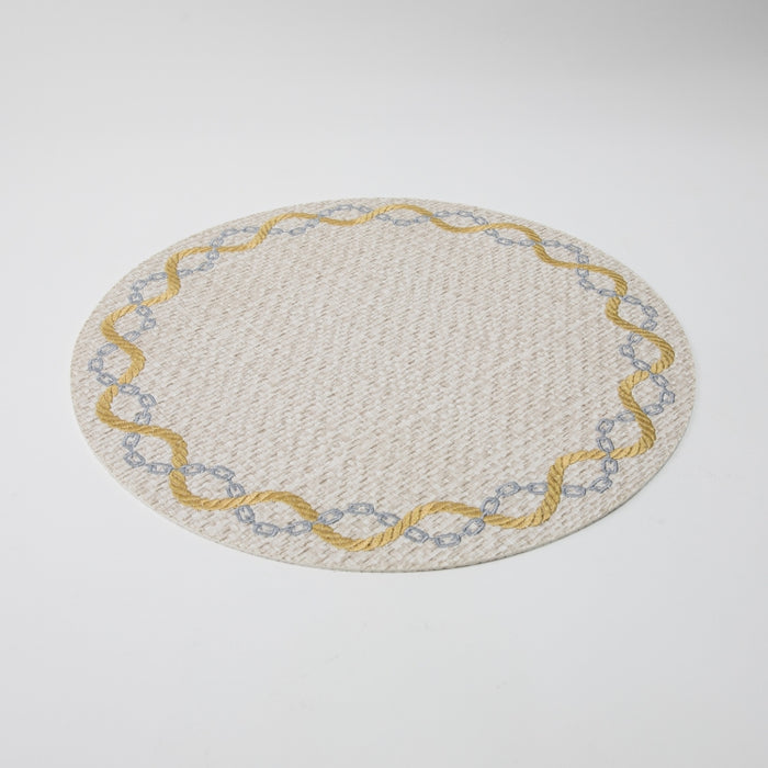 ROUND PLACEMAT W/EMB RAFYA BEIGE (202055074)