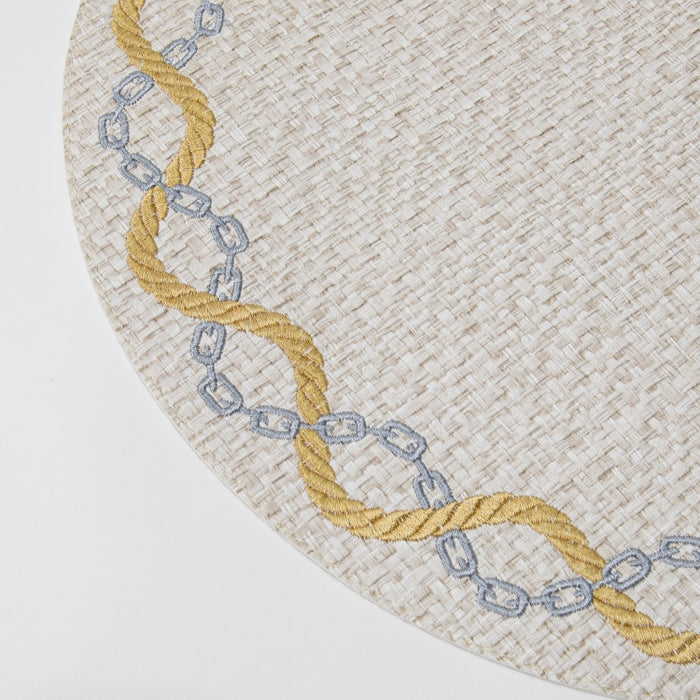ROUND PLACEMAT W/EMB RAFYA BEIGE (202055074)