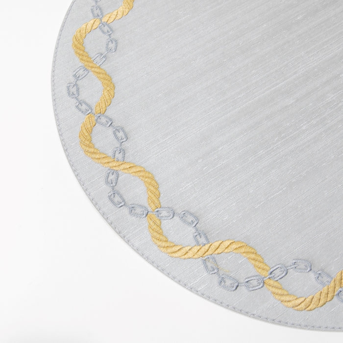 RND PLACEMAT W/EMB SILK SILVER (202055089)