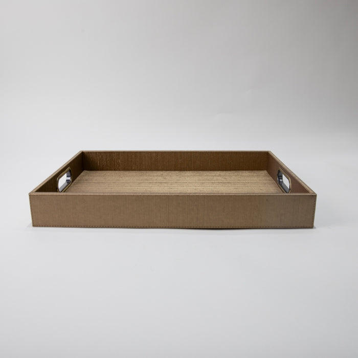 RECT.TRAY WITH HANDLE SILK BRONZE 45CMX33CM (202107477)